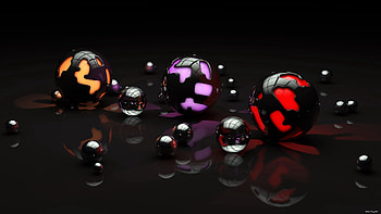 Dark, Shine, Light, 3D, Form, Forms, Balls HD wallpaper