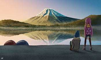 Laid Back Camp Nadeshiko Kagamihara Rin Shima, laid-back-camp, anime HD wallpaper