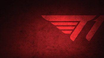 Abstract T1 Logo on Red Texture, video game, T1 HD wallpaper