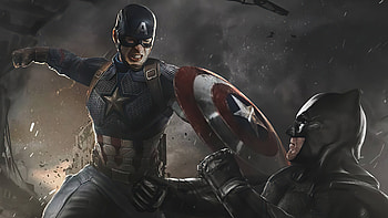 Captain America Vs Batman , captain-america, batman, superheroes, artwork, artist HD wallpaper