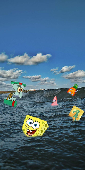 Bob esponja, Fish, Ocean, Sponge HD phone wallpaper