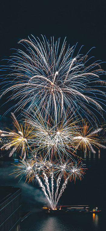Celebration, Night fireworks, , X HD phone wallpaper