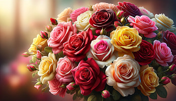 Vibrant Rose Bouquet, flower, rose, rose bouquet, bouquet, colorful HD wallpaper
