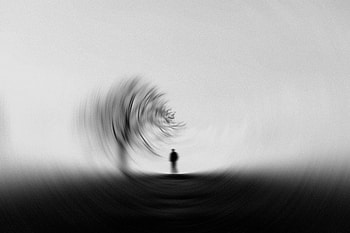 Silhouette, Miscellanea, Miscellaneous, Wood, Tree, Blur, Smooth, Bw, Chb, Effect HD wallpaper