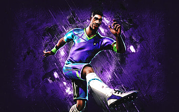 Fortnite Super Striker Skin, Fortnite, main characters, purple stone background, Super Striker, Fortnite skins, Super Striker Skin, Super Striker Fortnite, Fortnite characters HD wallpaper