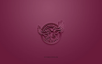 Manly Sea Eagles, creative 3D logo, burgundy background, National Rugby League, 3d emblem, NRL, Australian rugby league, Sydney, Australia, 3d art, rugby, Manly Sea Eagles 3d logo HD wallpaper
