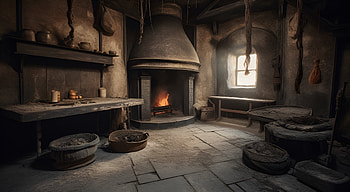 Medieval Hearth: AI-Crafted Fantasy Digital Art, AI Art, Digital Art, medieval, fantasy, artistic HD wallpaper