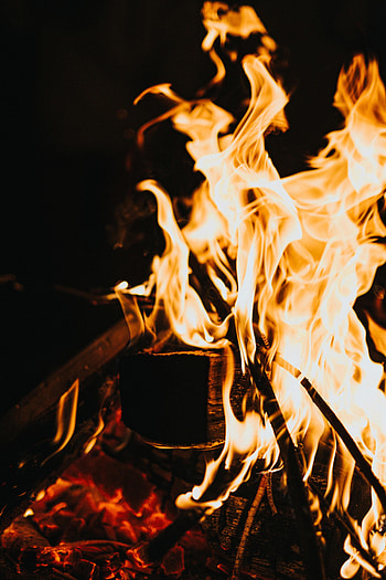 Fire, Bonfire, Dark, Bright, Flame HD phone wallpaper