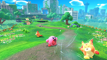 Kirby and the Forgotten Land, File size revealed, Compact and charming, Fun-filled adventure HD wallpaper