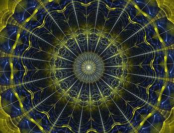 Mandala Art, blue, rows, circle, abstract, art, mandala, petals, yellow HD wallpaper