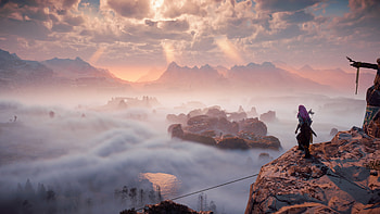 Beautiful landscape (2), mountain, video game, Horizon Zero Dawn HD wallpaper