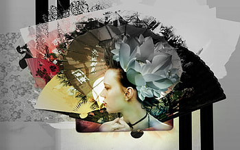Even Tails, profile, lines, woman, collage HD wallpaper
