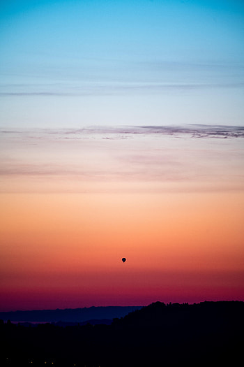 Sunset, Sky, Twilight, Dark, Dusk, Balloon HD phone wallpaper