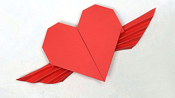 Heart With Wings, Paper craft, Origami winged heart, Valentine's Day DIY HD wallpaper