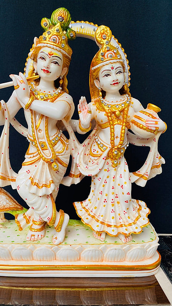 Radha Krishna , Beautiful, White Statue HD phone wallpaper