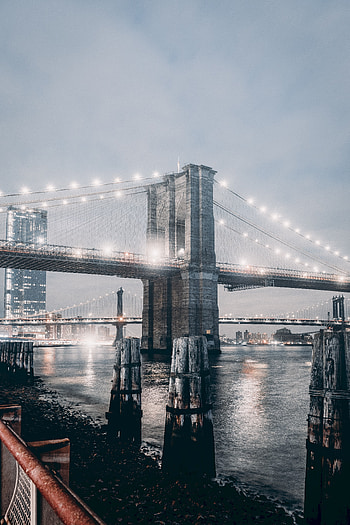 Cities, Fog, Night City, City Lights, Bridge, Illumination, Backlight HD phone wallpaper