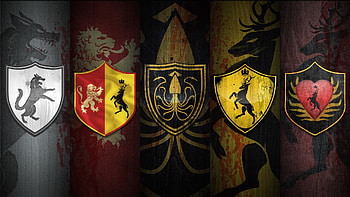 Game of Thrones emblems sigil House Greyjoy House Lannister House Stark House Baratheon amblem HD wallpaper