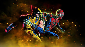 Spiderman X Wolverine Heroes United, spiderman, wolverine, superheroes, artwork, digital-art HD wallpaper