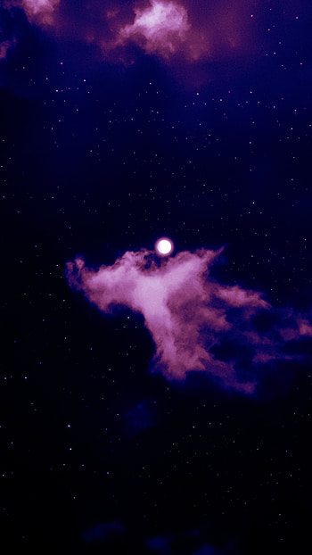 Esperanza., aesthetic, sky, moon, blue, dream, night, purple, clouds, stars, graphy HD phone wallpaper