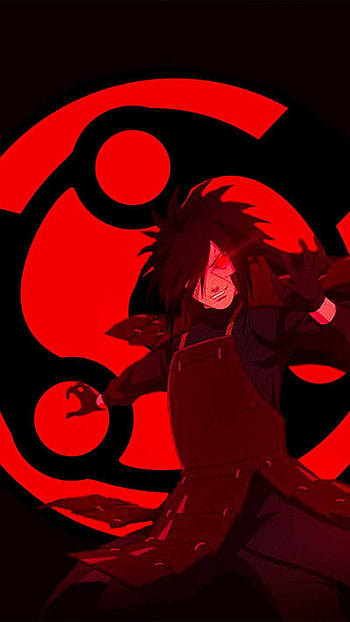 MADARA UCHIHA, red, Art, Fictional, Naruto HD phone wallpaper