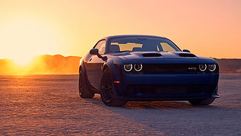 Black, front, Dodge Challenger SRT HD wallpaper