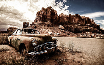 Vintage Dusty Car, vintage, cars HD wallpaper