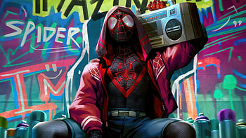 Spiderman With Retro Tape Recorder, spiderman, superheroes, artwork, digital-art, artist HD wallpaper