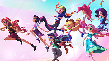 Applejack Fluttershy Pinkie Pie Rainbow Dash Rarity Sci-Twi My Little Pony Equestria Girls HD wallpaper