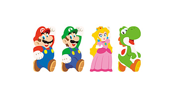 Super Mario : Mario, Luigi, Peach & Yoshi, Super Mario, Luigi, Yoshi, Princess Peach, Mario HD wallpaper