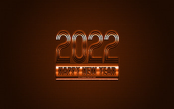 2022 New Year, 2022 orange background, 2022 concepts, Happy New Year 2022, orange carbon texture, orange background HD wallpaper