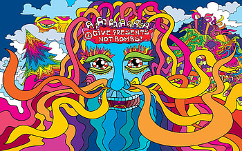 Psychedelic- -Mind-Blowing-Collections-give_presents_not_bombs- HD wallpaper