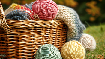 Colorful Yarn Basket, yarn, basket, knitting, crochet, crafts HD wallpaper