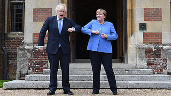 Boris Johnson, Merkel meeting, New chapter, German-British relations HD wallpaper