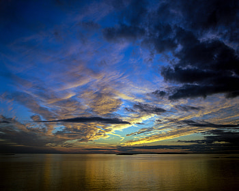 Nature, Sunset, Sky, Sea, Clouds, Horizon HD wallpaper