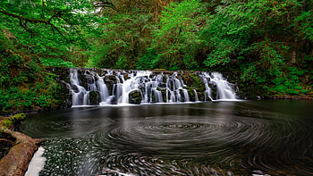 Twin Falls taken the other day in Clatskanie, Oregon, river, cascade, forest, rees, stones, usa HD wallpaper
