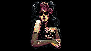 My Own True Love, Dark, Beauty, Woman, Skull, Sugar Skull HD wallpaper