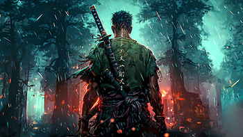 Samurai In The Heart Of The Jungle, samurai, artist, artwork, digital-art, art HD wallpaper