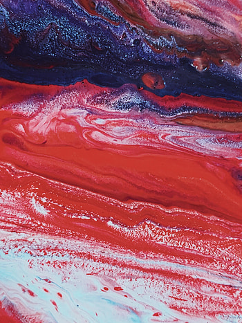 Red-blue painting, art, abstraction HD phone wallpaper