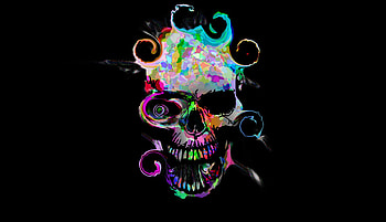 Artistic, colorful, skull, dark HD wallpaper