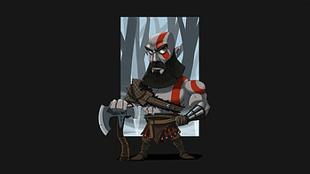 Kratos 2020 Minimalism, kratos, games, artwork, artist, artstation HD wallpaper