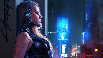 Cyborg Girl Wall Standing , cyborg, cyberpunk, artist, artwork, digital-art HD wallpaper