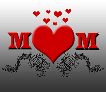 MOM, music, 3d, love, red, hearts, unconditional HD wallpaper