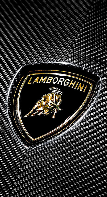 Carbon, Lamborghini Logo HD phone wallpaper