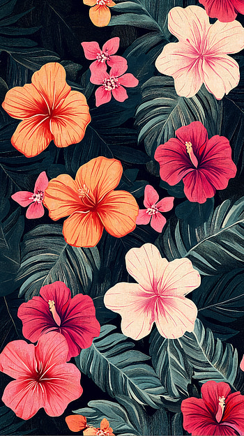 Aesthetic Floral : A Burst of Color, flower, aesthetic flowers, tropical, leaf HD phone wallpaper
