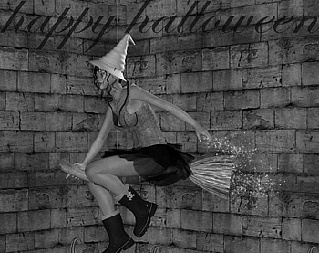 Witch, halloween, happy, 3d HD wallpaper