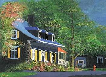 canadian house oil painting painted by Saad KILO, old, house, nature, oil, paintings HD wallpaper