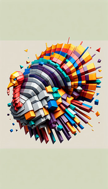 Abstract 3D Turkey Art , turkey (bird), sculpture, colorful HD phone wallpaper