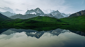 Switzerland Hills Mountains, mountains, green, reflection, nature HD wallpaper