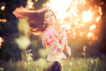 Summer girl, summer, sunlight, beautiful, girl, lovely, hair HD wallpaper