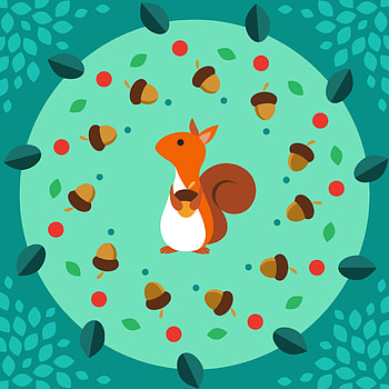 Squirrel, Art, Nuts, Vector, Acorn HD phone wallpaper